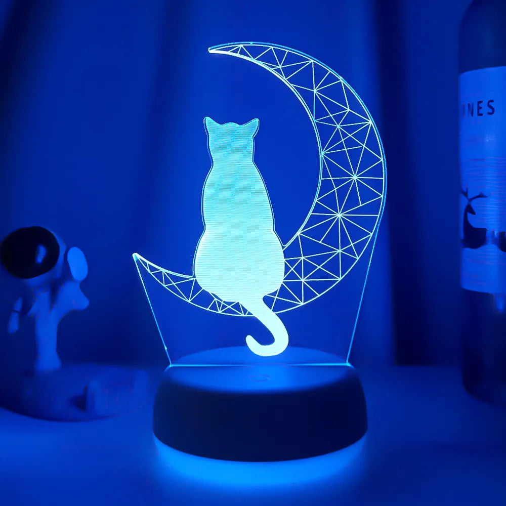 Cat Shaped Night Light - Moon Shaped - Cat Shaped World - Cat Store