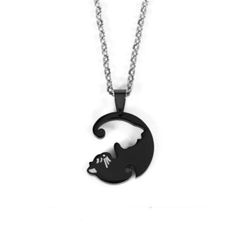 Cat Shaped Hugging Cats Matching Necklace - Cat Shaped World - Cat Store