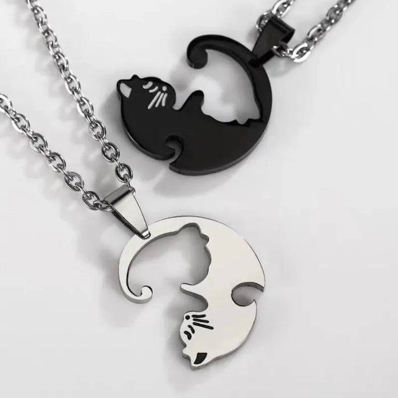 Cat Shaped Hugging Cats Matching Necklace - Cat Shaped World - Cat Store