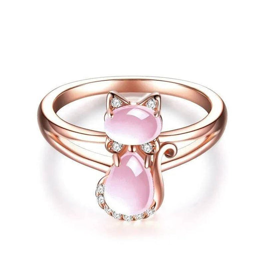 Pink Cat Shaped Finger Ring - Cat Shaped World - Cat Store