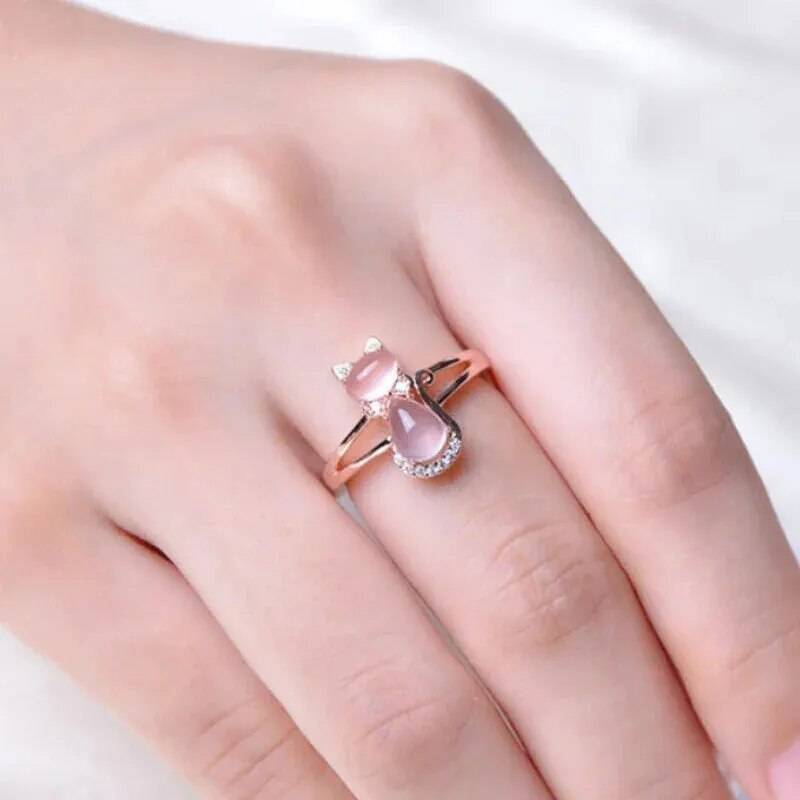 Pink Cat Shaped Finger Ring - Cat Shaped World - Cat Store