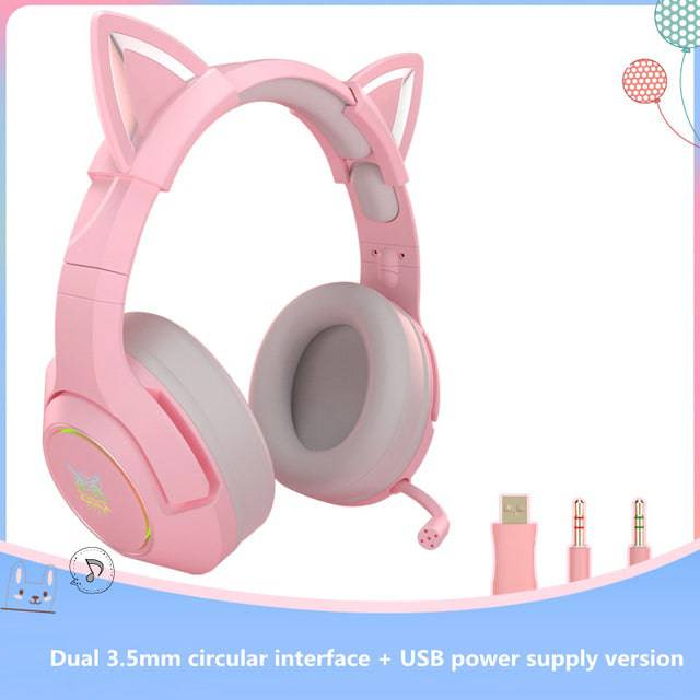 Bubblegum Pink Cat Ear Headphone with Mic - Cat Shaped World - Cat Store