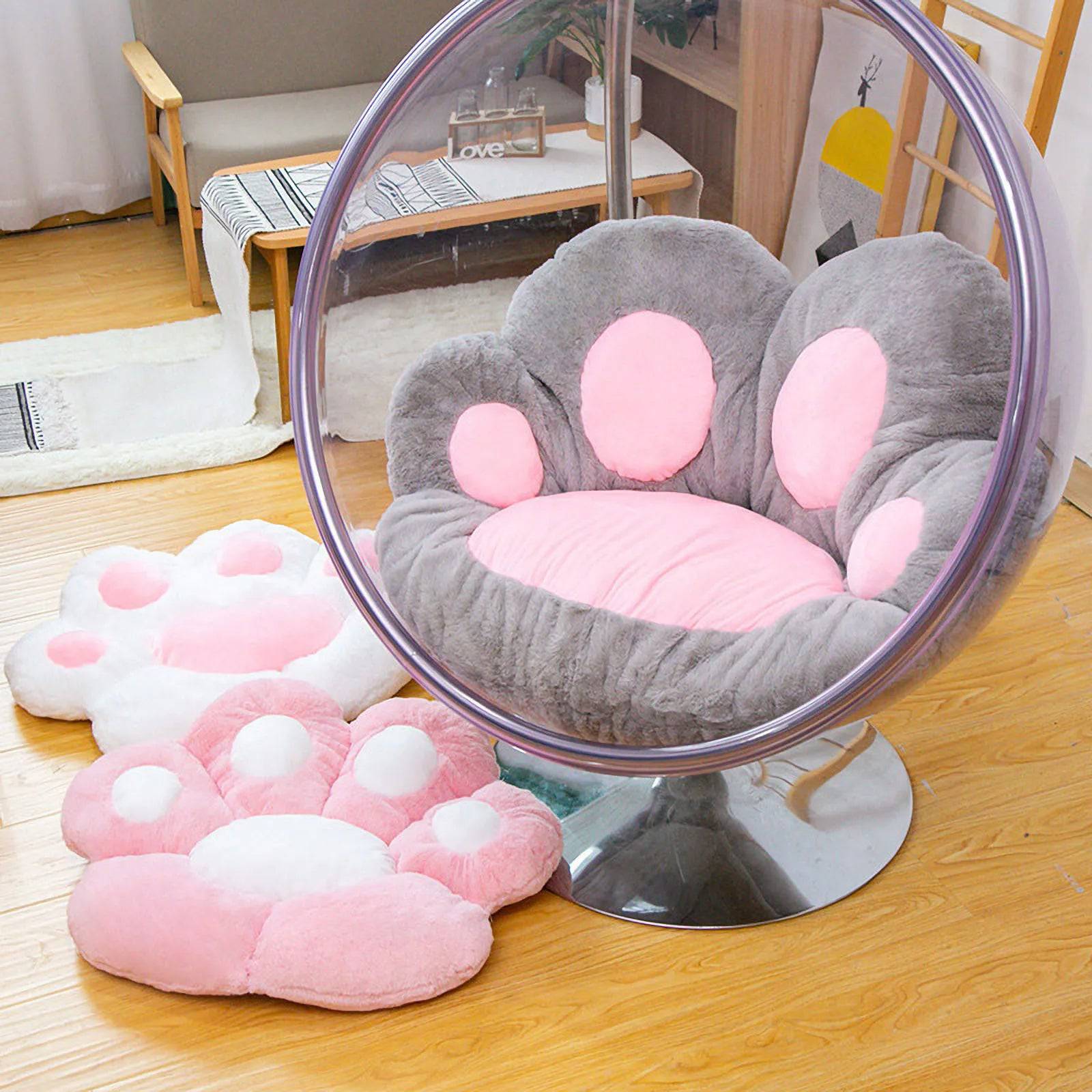 Cute Cat Paw Plush Chair Cushion - Cat Shaped World - Cat Store