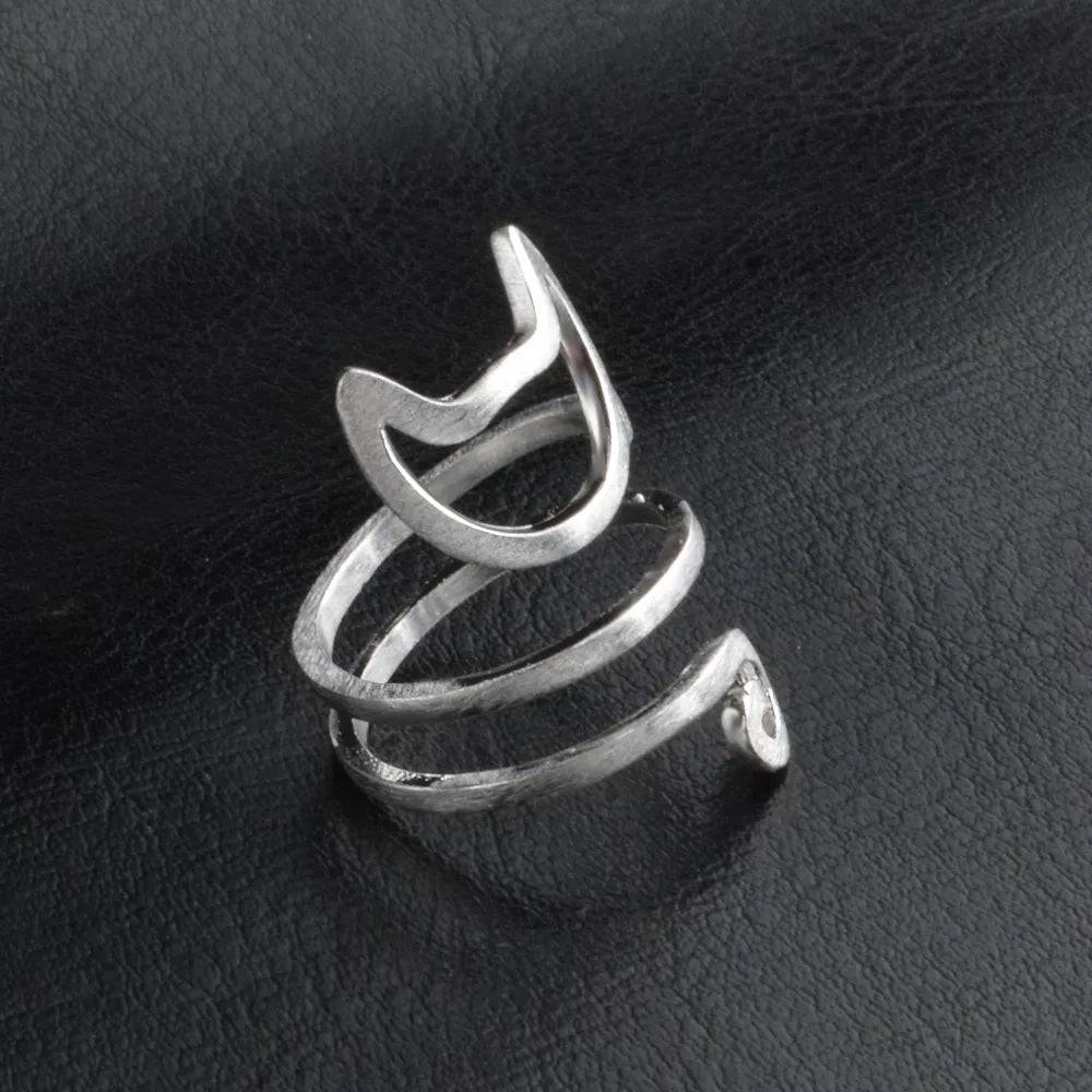 Silver Winding Cat Shaped Ring - Cat Shaped World - Cat Store