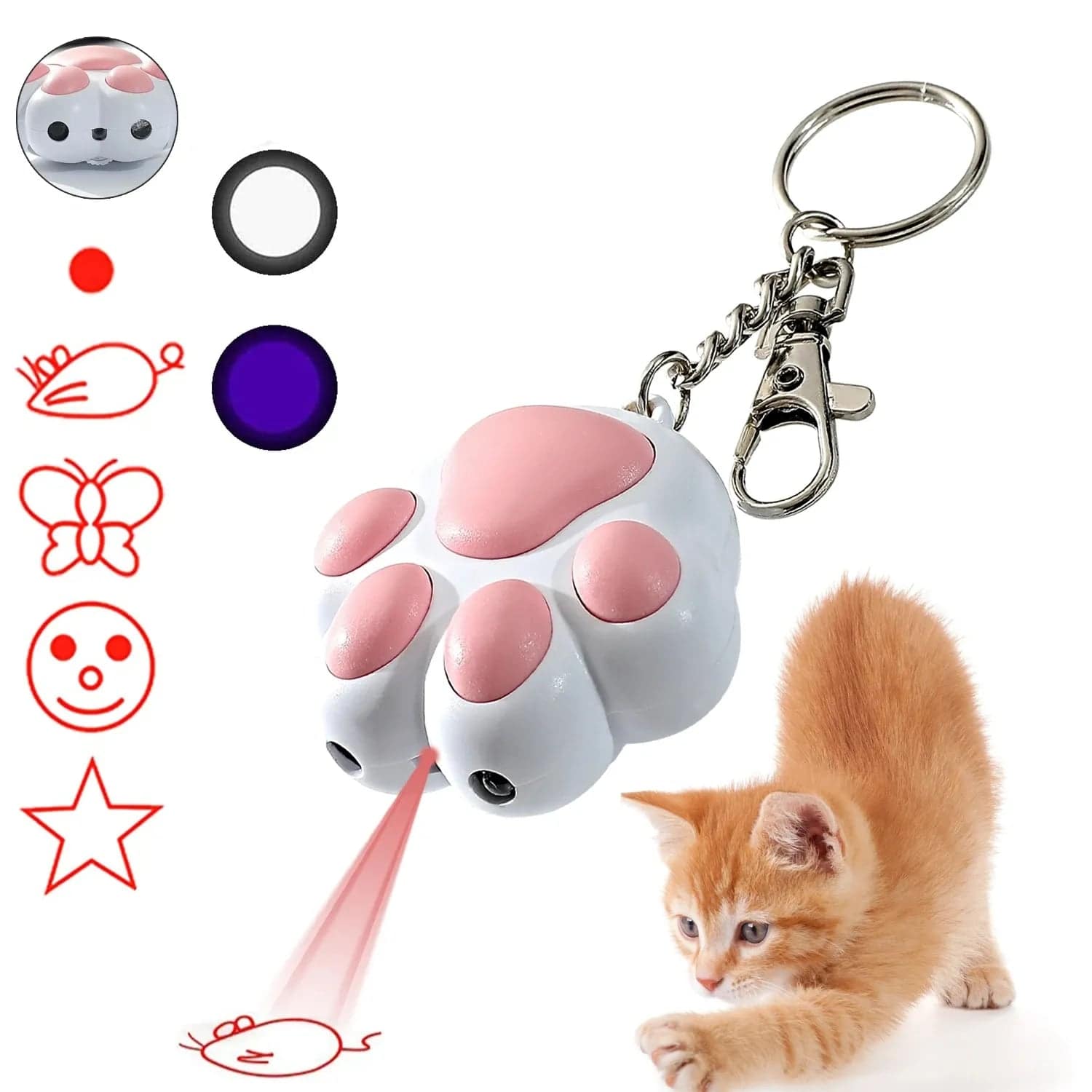 PawzLaser - USB Rechargeable Multifunctional Cat Laser Toy - Cat Shaped World - Cat Store