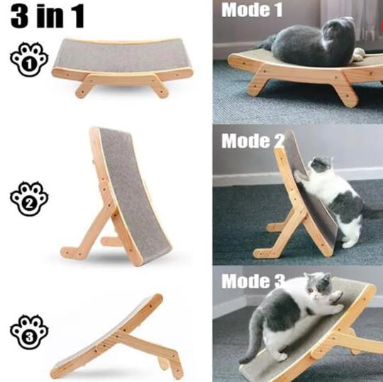 KittyScratch - Wooden Cat Scratch Bed - Cat Shaped World - Cat Store