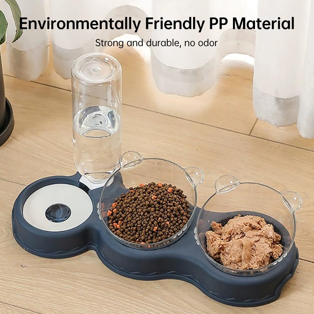 3-in-1 Pet Cat Shaped Food & Water Bowl - Cat Shaped World - Cat Store